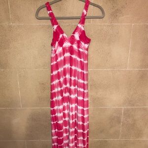 Neiman Marcus Pink Maxi Tie dye Dress sz Small
